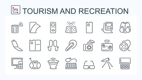 A set of vector illustrations, icons of electronic devices Stock Illustration