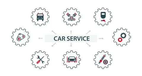 A set of vector illustrations icons Stock Illustration