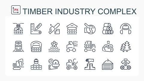 A set of vector illustrations, icons Stock Illustration