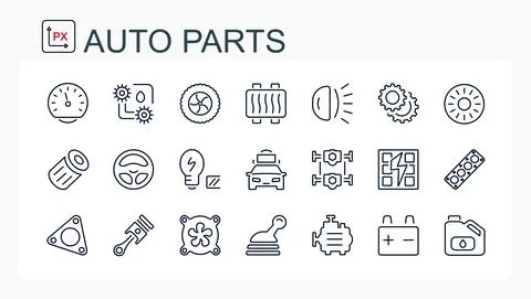 A set of vector illustrations, icons Stock Illustration