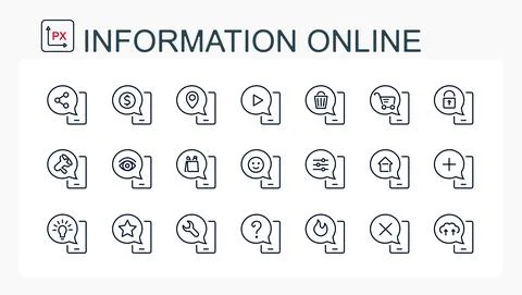 A set of vector illustrations, icons Stock Illustration