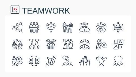 A set of vector illustrations, icons Illustrazione stock