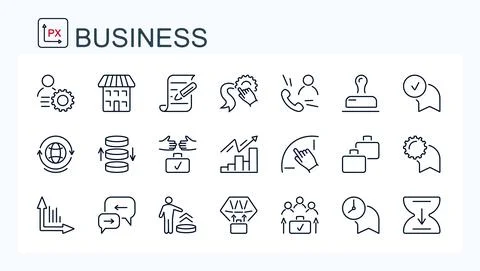 A set of vector illustrations, icons Stock Illustration