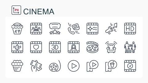 A set of vector illustrations, icons Stock Illustration