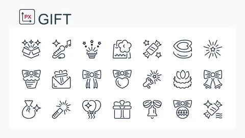 A set of vector illustrations, icons from a thin line. Stock Illustration