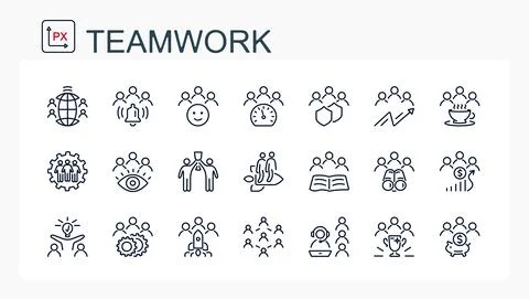 A set of vector illustrations, icons from a thin line. Stock Illustration