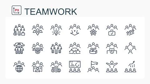 A set of vector illustrations, icons from a thin line. Stock Illustration