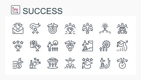 A set of vector illustrations, icons from a thin line. Stock Illustration