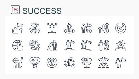 A set of vector illustrations, icons from a thin line. Stock Illustration