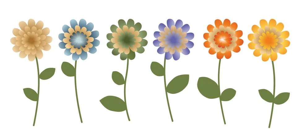 Set of vector illustrations of multicolored colors, gradient Stock Illustration