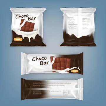 Set of vector illustrations of packing for chocolate bars Stock-Illustration