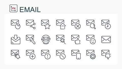 A set of vector illustrations, signs from a thin line. Stock Illustration