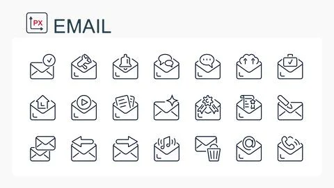 A set of vector illustrations, signs from a thin line. Stock Illustration