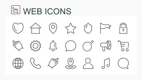 A set of vector illustrations, web icons Stock Illustration