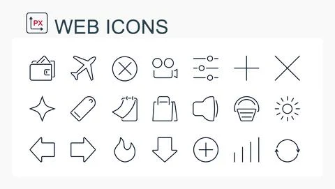 A set of vector illustrations, web Stock Illustration