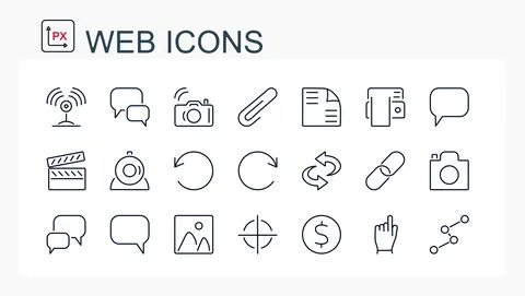 A set of vector illustrations, web Stock Illustration