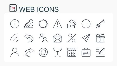 A set of vector illustrations, web Stock Illustration