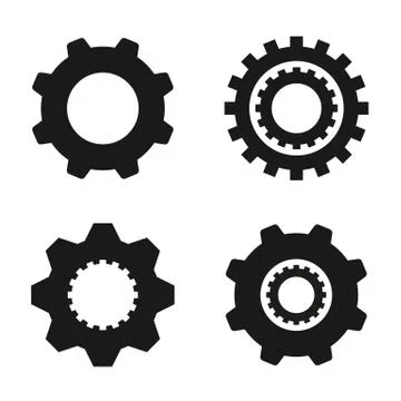 Set of  vector image machine gears and transmission parts Stock Illustration