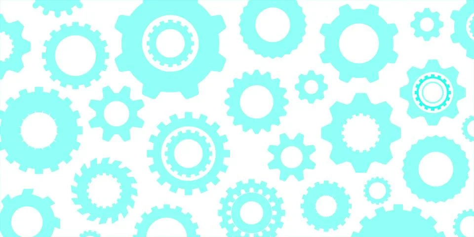 Set of  vector image machine gears and transmission parts Stock Illustration