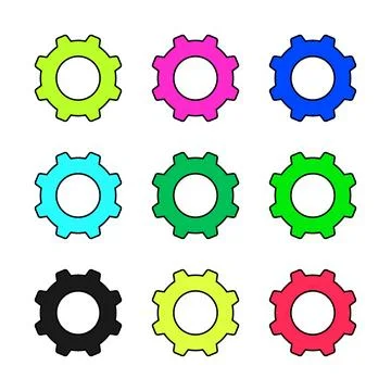 Set of vector image machine gears Stock Illustration
