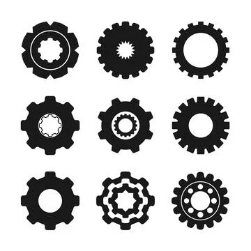 Set of vector image machine gears Stock Illustration