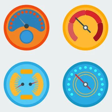 Set of vector indicator icons. Stock Illustration