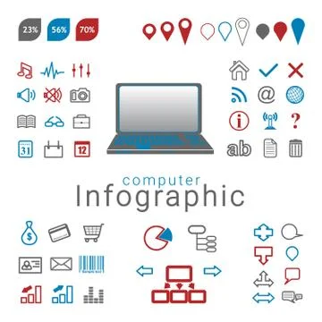 Set of vector infographic icons Illustrazione stock