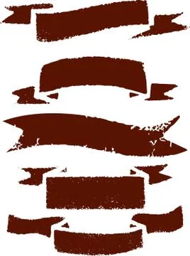 Set of  vector Ink   hand drawn holiday gift wrapping, ribbons Stock Illustration