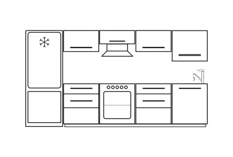 Set of vector interior design kitchen room. Stock Illustration