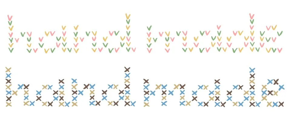 Set vector isolated element. Illustration with lettering Hand made Stock Illustration