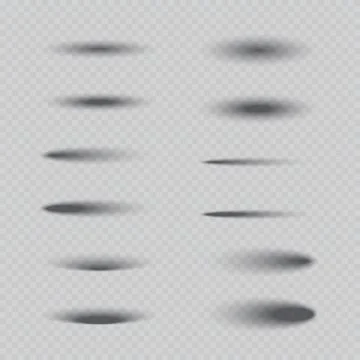 Set of vector isolated oval shadows. イラスト素材