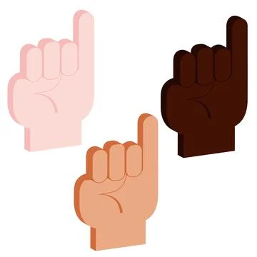 Set of vector isometric icons hand showing pinky promise in three skin colors Stock Illustration