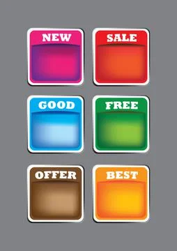 Set of vector labels Stock Illustration