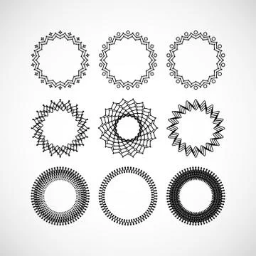 Set of vector lace frames design templates. Graceful lineart logo design イラスト素材