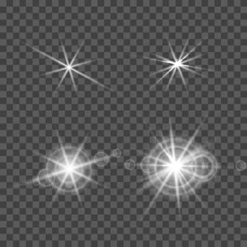 Set of vector lens flare effect. Round isolated transparent optical elements Stockillustratie