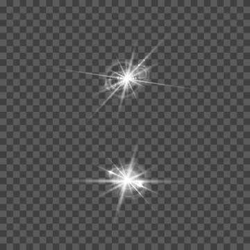 Set of vector lens flare effect. Round isolated transparent optical elements Stock Illustration
