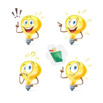 Set of vector lightbulbs. New idea symbols collections. Flat abstract bright Stock-Illustration