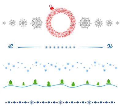 Set vector line border. Design element Merry Christmas Stock Illustration