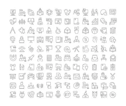 Set Vector Line Icons of Education. イラスト素材