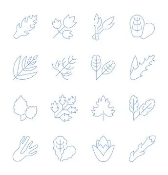 Set Vector Line Icons of Greenery. Stock Illustration