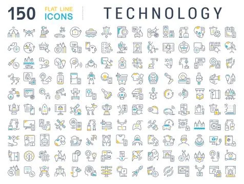 Set Vector Line Icons of Technology. Stock Illustration
