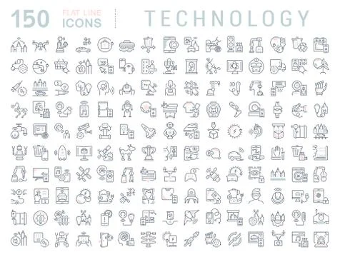 Set Vector Line Icons of Technology. Stock Illustration