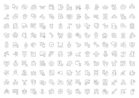 Set Vector Line Icons of Technology. Stock Illustration