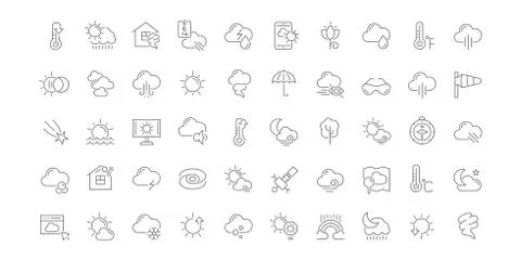 Set Vector Line Icons of Weather. Stock Illustration