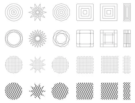 A set of vector linear elements for design. Illustrazione stock