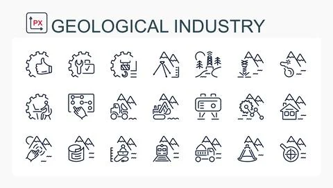 A set of vector linear icons Stock Illustration