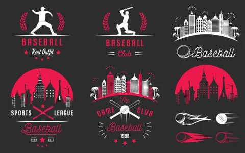 Set of Vector Logo and Badges Baseball Stock Illustration