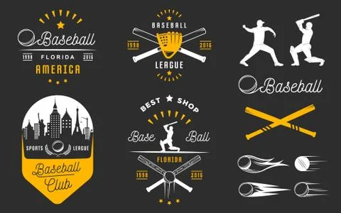 Set of Vector Logo and Badges Baseball Stock Illustration