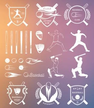 Set of Vector Logo and Badges Baseball Stock Illustration