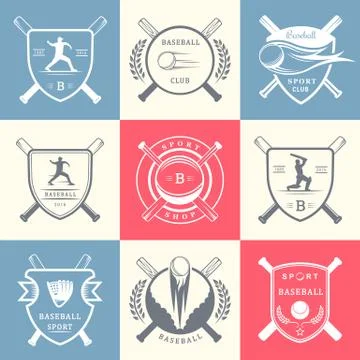 Set of Vector Logo and Badges Baseball Illustrazione stock
